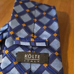 Kolte Blue and Gold Patterned Men's Tie